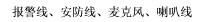 报警线、安防线、麦克风、喇叭线