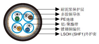 IEC 60092标准耐泥浆Cat 5e S/FTP 0.22mm²
