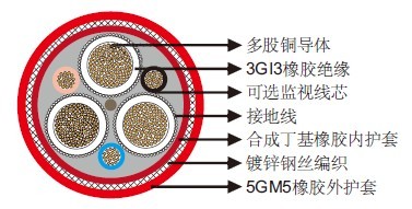 NTSCGERLWOEU 3.6/6kV柔软潜水电缆