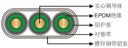 450℉/232℃ EPDM绝缘铅护套扁平潜油泵电缆